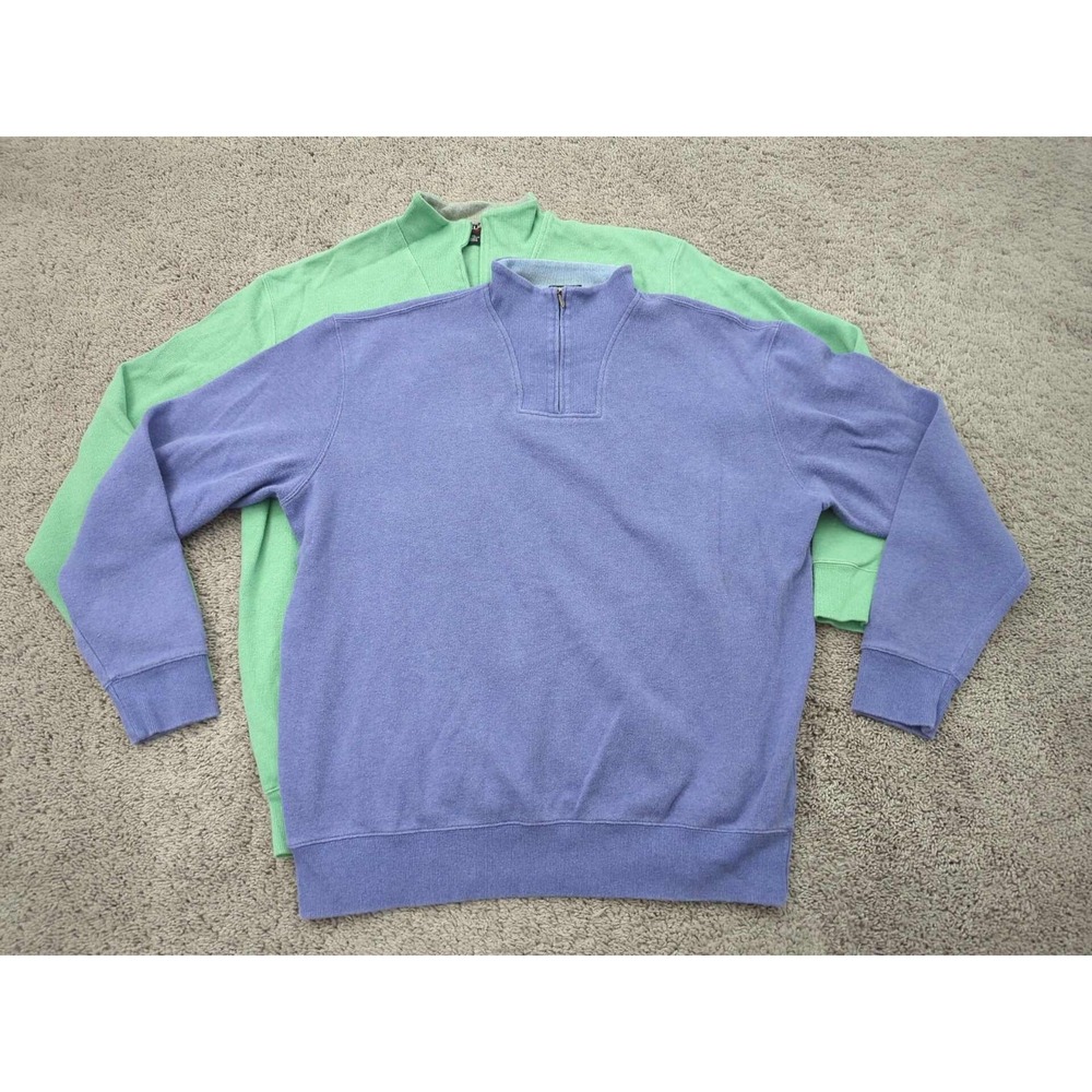 Lot of 2‎ Kirkland Pullover Sweater Mens XXL Long Sleeve 1/4 Zip Classic Casual